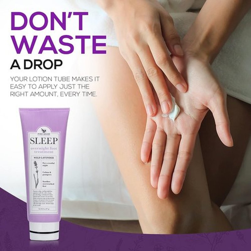 Pure Relief Foot Lotion - Moisturizing Cream for Dry Feet with Lavender, Shea Butter & Aloe | 8 Oz
