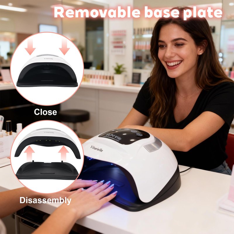 Vitarielle 320W UV LED Nail Lamp with Phone Holder, 72 High Power LEDs, 4 Timer Settings (10s/30s/60s/99s), Fast Cure for All Gel Polish, Polygel & Acrylic, Smart Sensor, Home & Salon Use