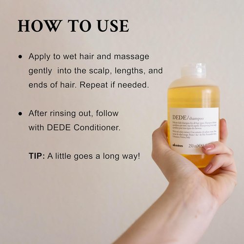 Davines DEDE Shampoo - Gentle Daily Cleanser for Medium & Fine Hair with Red Celery Extract | 8.45 Fl Oz (Pack of 2)