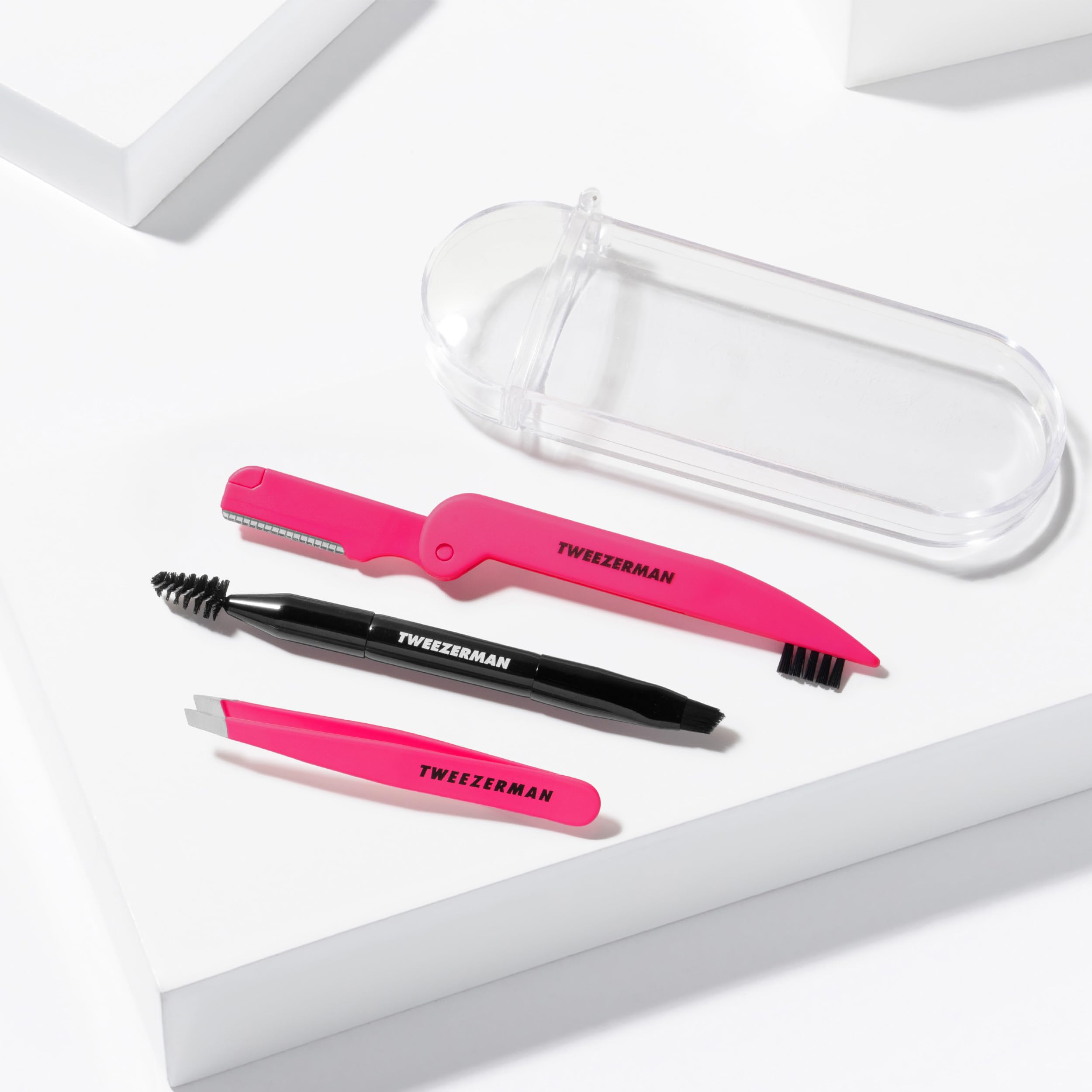 Tweezerman Mini Brow Rescue Kit Pink & Black