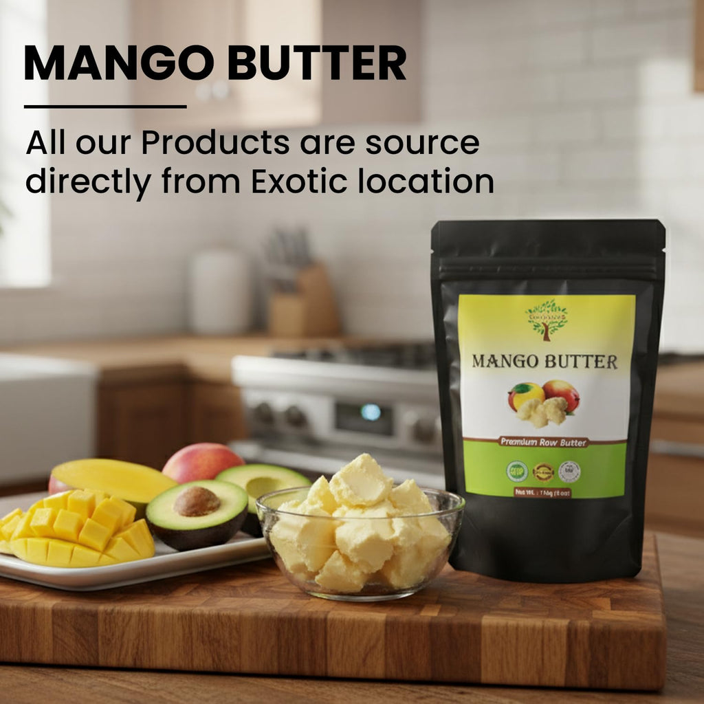 SunNature 100% Pure Mango Butter - Can Substitute Shea Butter in Soap and Lotion Recipes - Moisturising, Scent-free, Hexane-free (4 Oz)