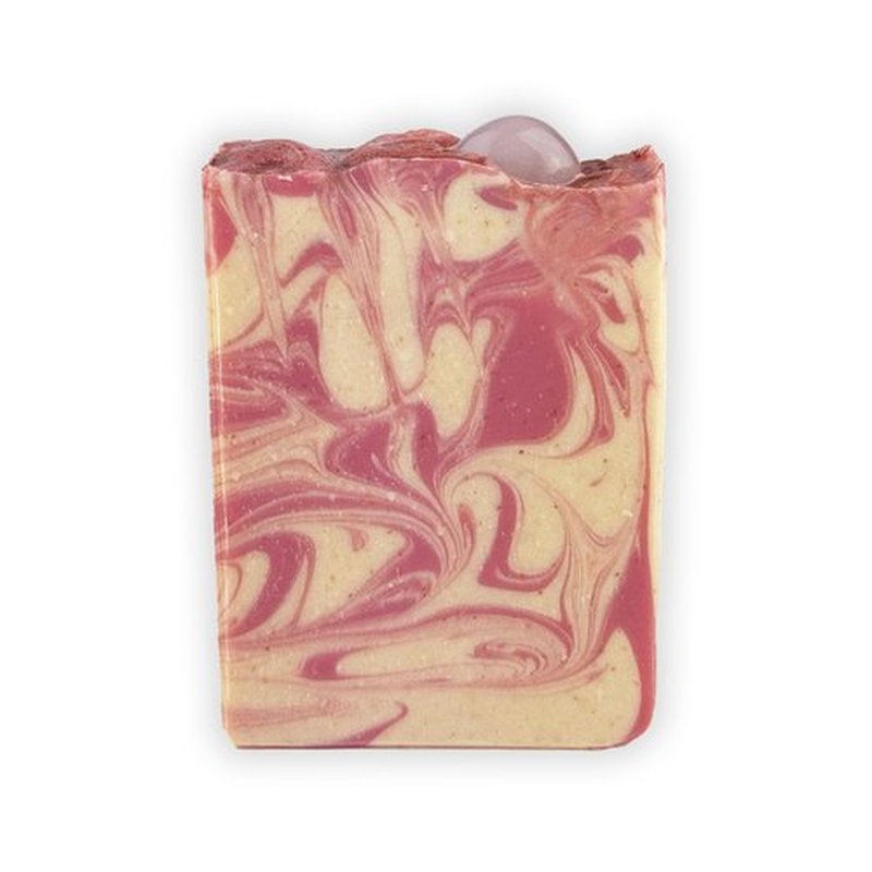 AROMASOFNAT Goat Milk Soap Bar – Handcrafted Rose Quartz Soap, Organic & Natural Moisturizing Body & Face Cleanser (1 Pack) - Perfect Luxury Gift