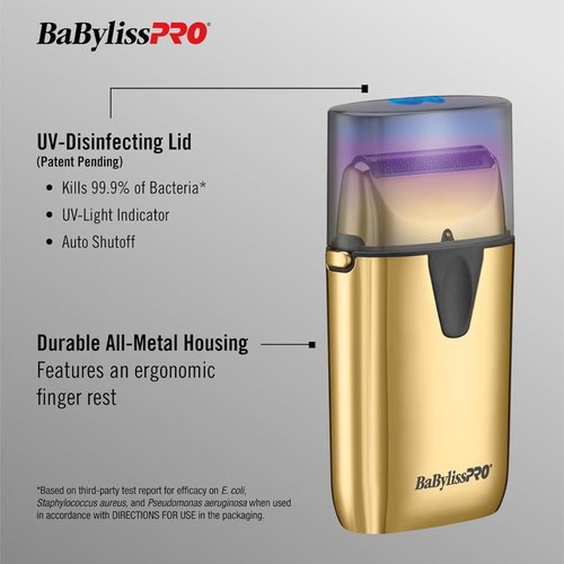 BaBylissPRO UVFoil Shaver - UV-Disinfecting Metal Design for Precision Grooming