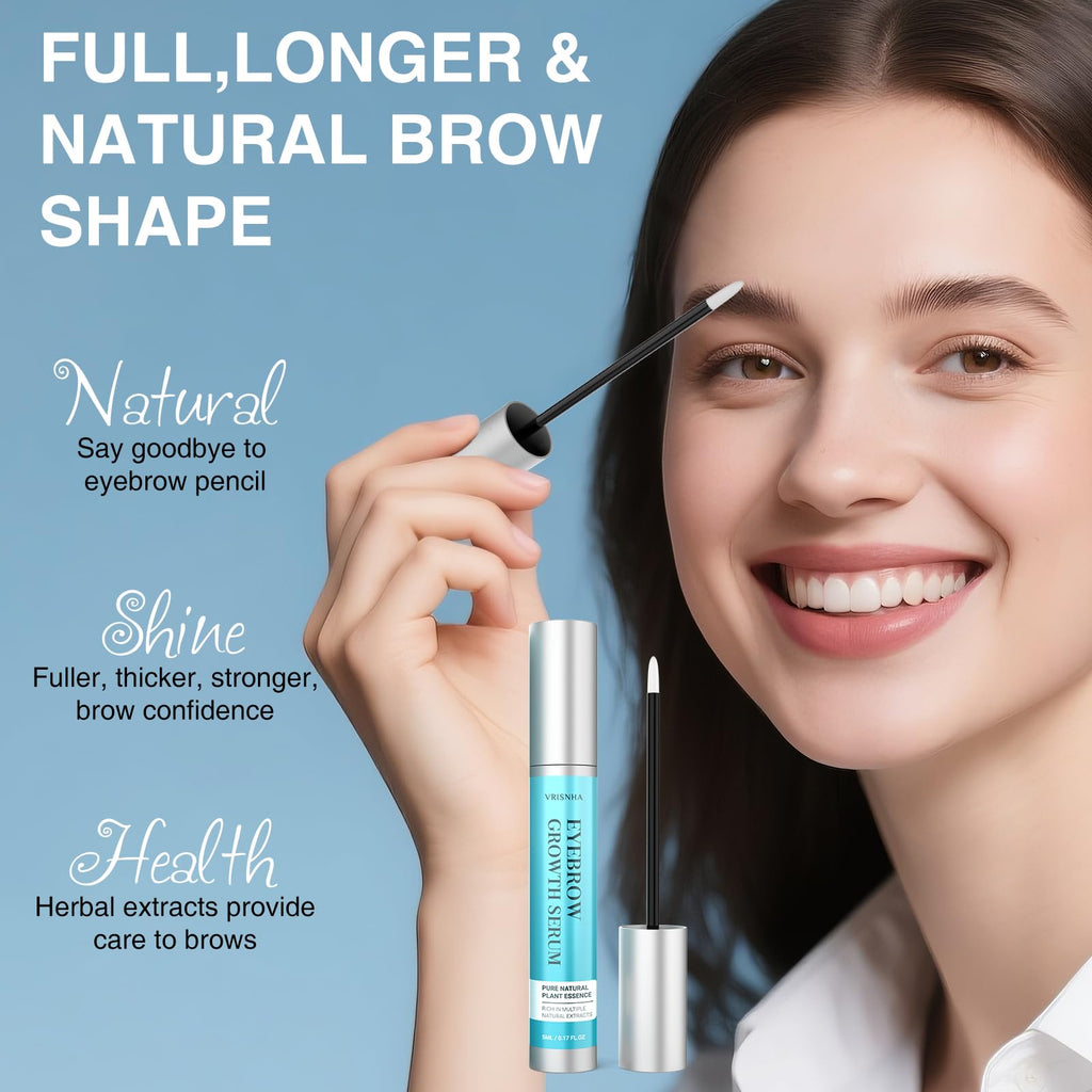 Eyebrow Growth Serum - Plant Extracts Eyebrow Serum and Enhancer for Thicker Brows and Grow Brows Faster, Longer, Fuller - 5mL