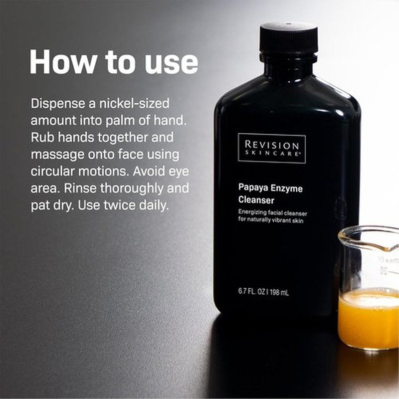 Revision Skincare Papaya Enzyme Cleanser - Energizing Facial Cleanser with Salicylic Acid & Exfoliating Benefits