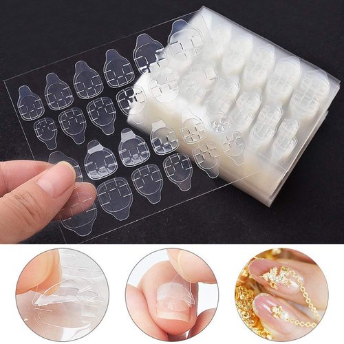 Mwellewm 1200 Pcs 50 Sheets Double Side Glue Nail Sticker for Press on Nail Sticky Tabs,Waterproof Breathable False Nail Tips Jelly Adhesive Tabs Nail Glue