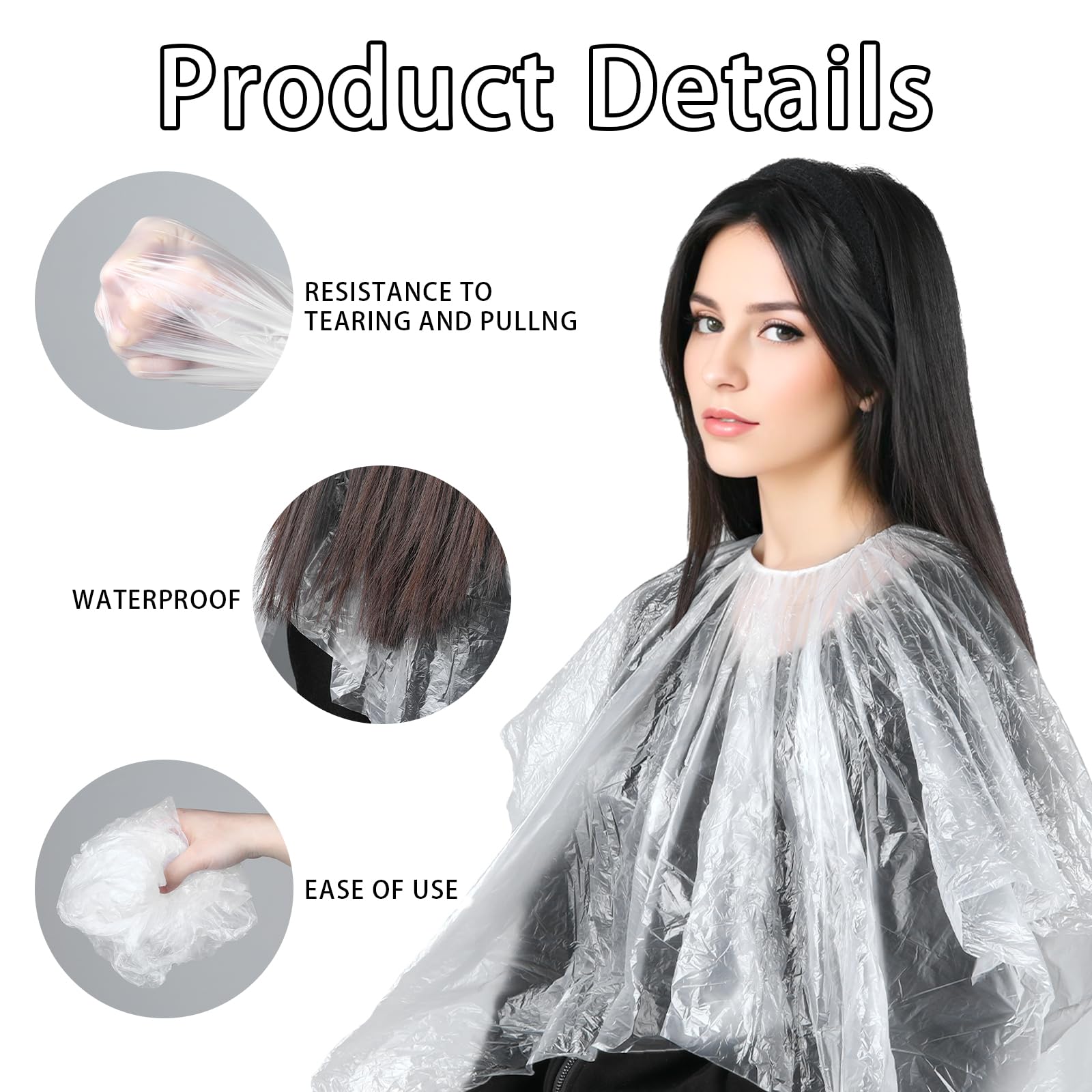 10 Pcs Disposable Hair Color Capes, Waterproof Hair Dye Cape, Capes Salon Cape, Hair Dye and Styling Bibs for Hairdresser Artist Clients 39 X 39 Inches