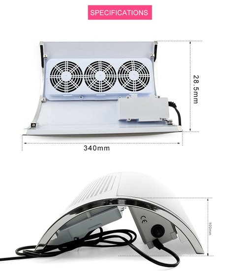 Rolabling Nail Dust Collector Suction Extractor - Powerful Vacuum Cleaner with 3 Fans & 2 Dust Collection Bags for Acrylic Nail Salon