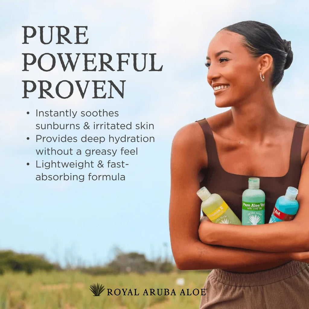 Aruba Aloe Pure Aloe Vera Gel – Soothes, Hydrates, and Refreshes Skin – 2.2 oz Tube