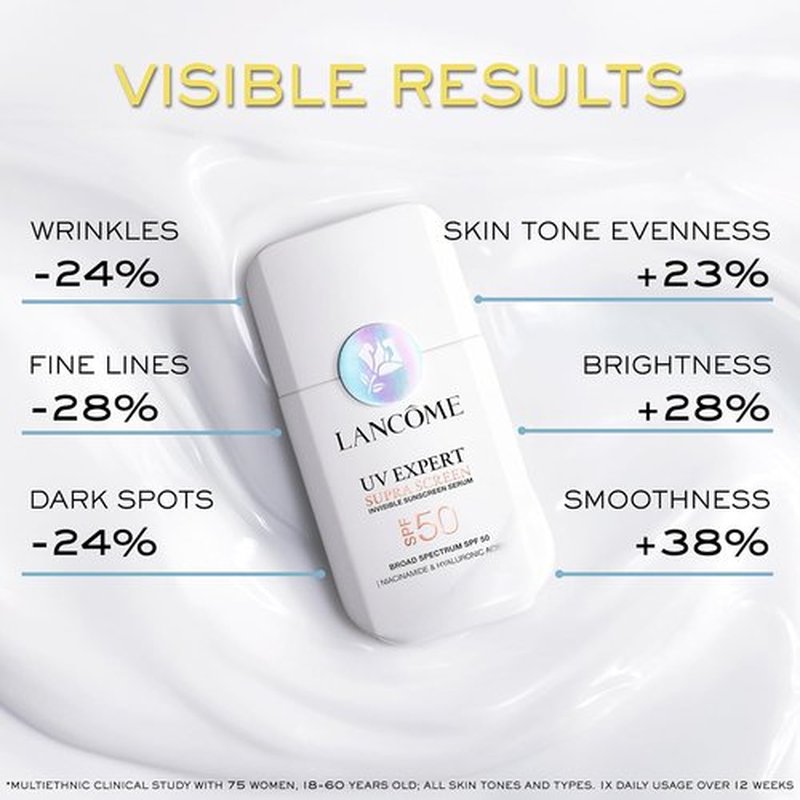 Lancôme Supra Screen Sunscreen SPF 50+ | Anti-Aging Serum for All Skin Types - 48 HR Hydration & Radiant Finish