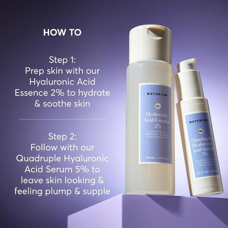 Naturium Quadruple Hyaluronic Acid Serum - Hydrating & Plumping Anti-Aging Face Serum, 1 oz