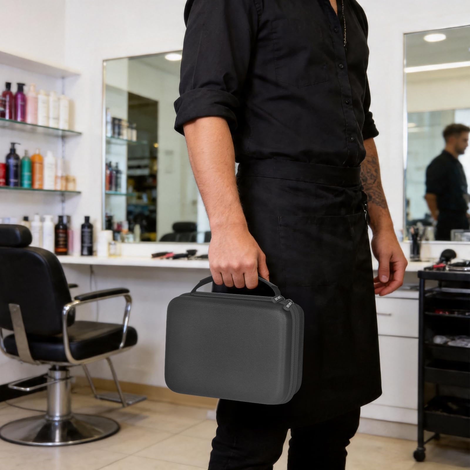 GWCASE Travel Case Compatible with Philips for Norelco Multigroom Series 7000 5000 Men's Grooming Kit with Trimmer MG7750/49 MG7910/49 MG9510/60. Holder for Attachment Trimmers (Black Inner, S)