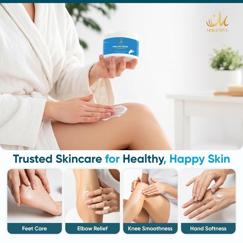 Miratiful Urea Cream 40% plus Salicylic Acid 2% (4 oz)| Urea Cream For Feet Dry Cracked Heels, Knees, Elbows, Hands Callus&Corn Treatment | Urea Foot Cream 40 Percent w/Tea Tree & Coconut Oil