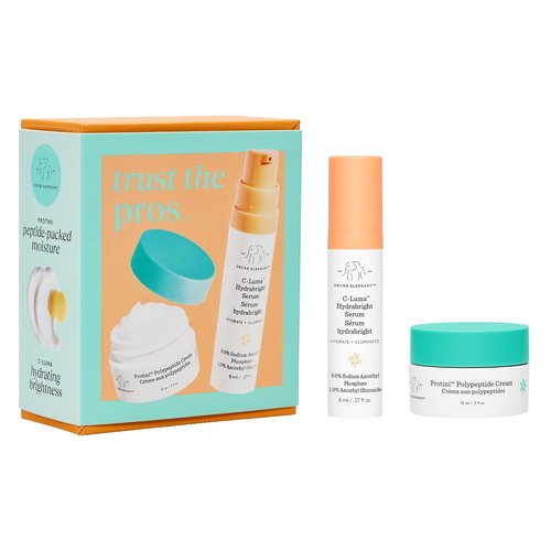 Drunk Elephant Illuminate and Firm Kit - Travel Size Clean Clinical Skincare | Cruelty-Free, Dermatologist-Tested