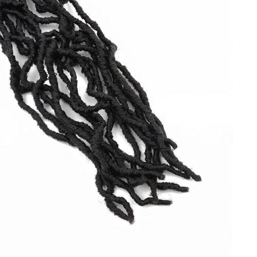 18 Inch Soft Locs 7 Packs Faux Locs Crochet Hair Pre Looped Distressed Locs Crochet Braids Hair Extensions Butterfly Locs For Black Women 1B