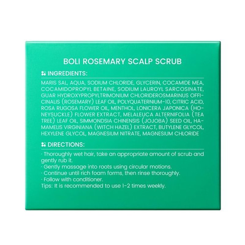 BOLI Scalp Scrub, Rosemary Tea Tree Scrup Exfoliator Shampoo, Gentle Scalp Treatment with Mint Oil, Itchy Relief Scalp Massager (8.81 oz)