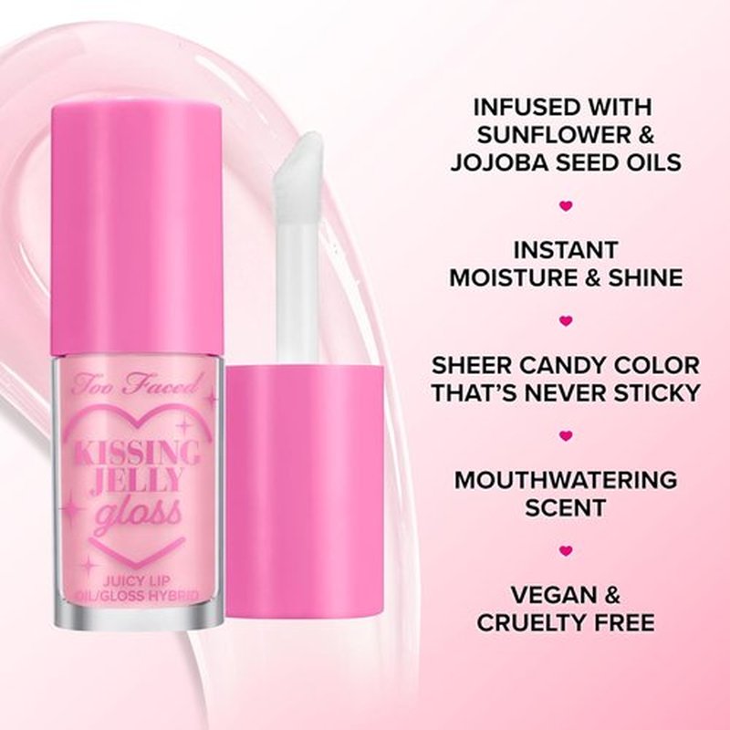 Too Faced Dream A Little Dream Blush & Lip Gloss Set - Cloud Crush Powder Blush + Kissing Jelly Lip Oil, Sheer Coverage Gift Set