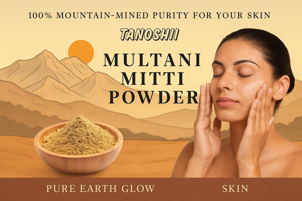 TANOSHII Mountain-Mined Multani Mitti Powder, 100% Natural Clay Face Mask, Pure Mineral Powder