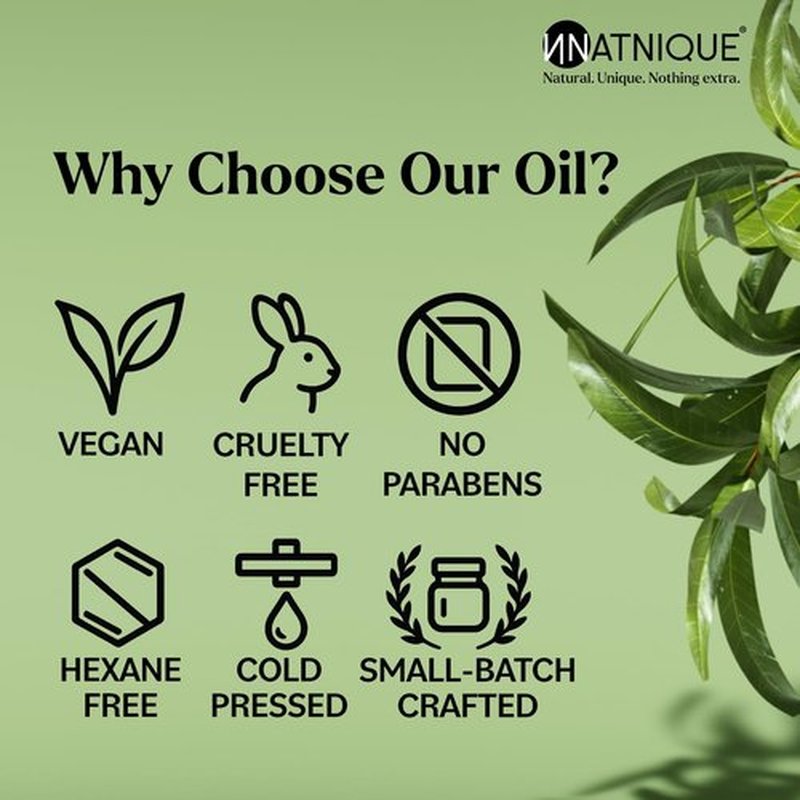 Natnique Rosemary Castor Oil – 100% Pure Cold-Pressed Organic Hair Growth Oil, Hexane-Free Scalp Serum & Moisturizing Treatment for Dry Scalp, Fuller Hair, Stronger Roots & Natural Care – 2oz