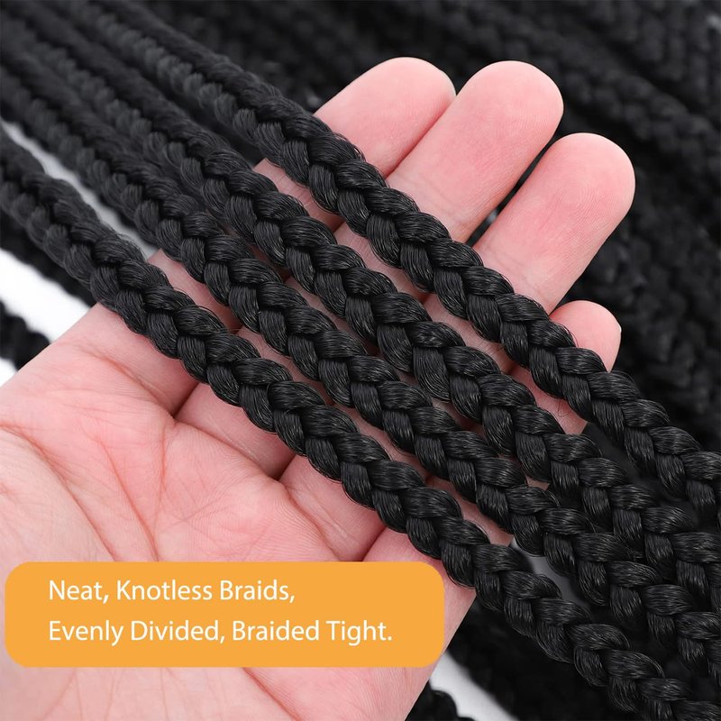 YUSSAY Crochet Box Braids 14 Inch 6 Packs 144 Strands Goddess Box Braids Crochet Hair Pre looped Crochet Hair for Black Women (14 Inch 1B)