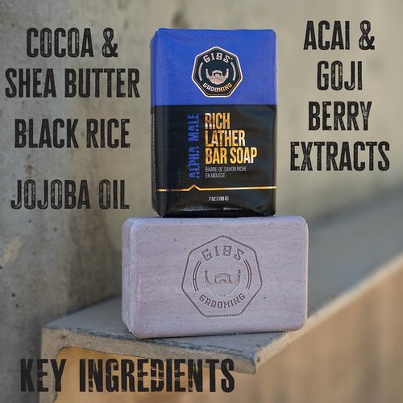 GIBS Bar Soap - Long Lasting Cleansing & Moisturizing Formula | 7oz Size