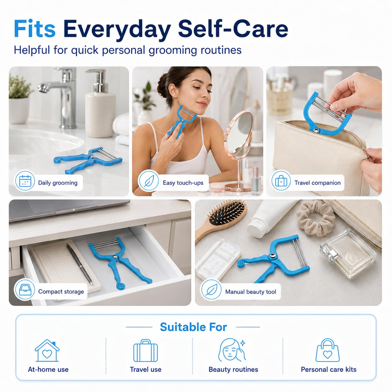 FOMIYES 3Pcs Facial Hair Remover Spring Eyebrow Face Epilator Coil Portable Hair Remover Manual Face Hair Removers Threaders Spring Threading Tool for Women Lady