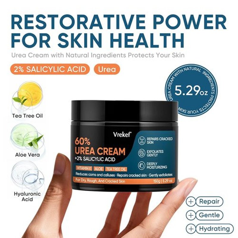 Regine Switzerland Urea Cream 60% with Salicylic Acid 2% - Maximum Strength Foot Cream for Dry, Cracked Heels