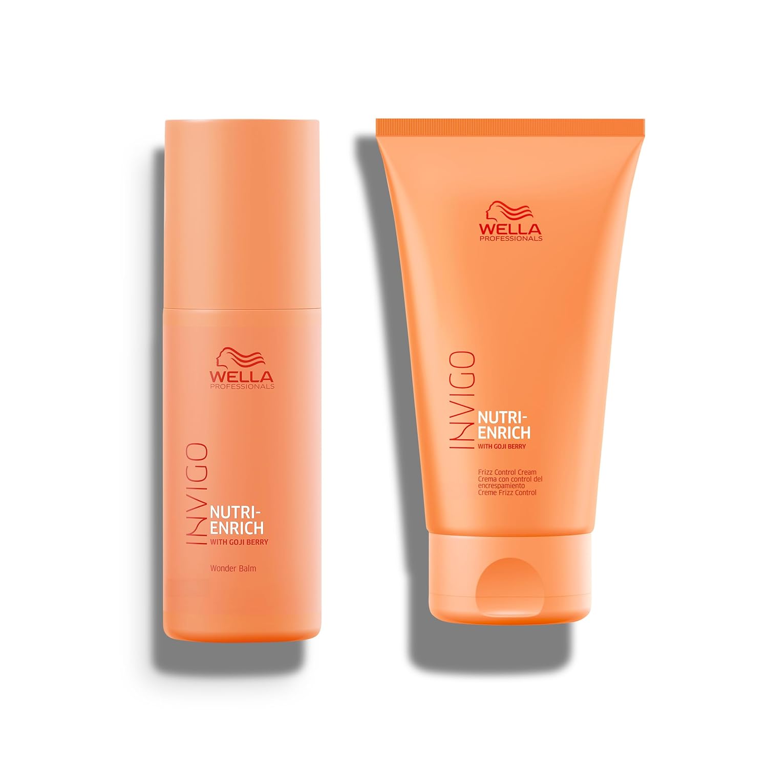 Wella Professionals Invigo Nutri-Enrich Bundle - Leave-In Wonder Balm & Frizz Control Cream | Deep Nourishment for Dry Hair