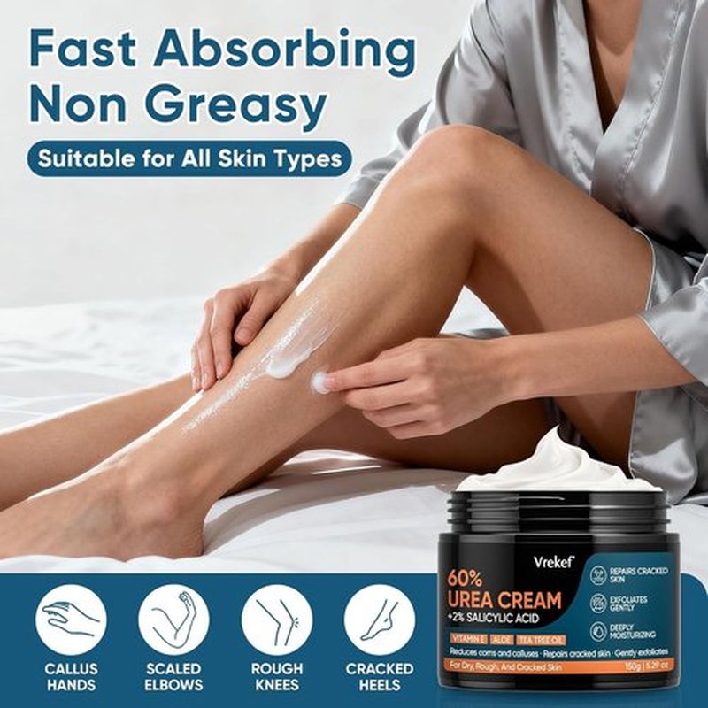 Regine Switzerland Urea Cream 60% with Salicylic Acid 2% - Maximum Strength Foot Cream for Dry, Cracked Heels