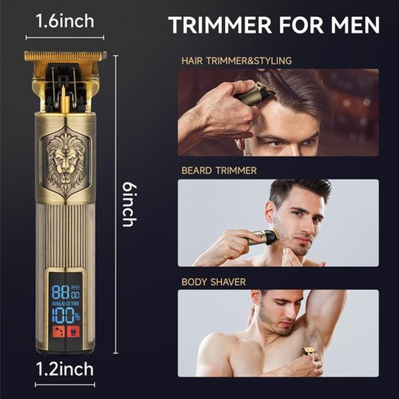 NAYOUN T-Blade Trimmer for Men Professional Hair Clippers Barber Beard Trimme Hair Trimmer with LCD Display T Liners Cordless Zero Gapped Shavers Edgers Clipper for Hair Cutting