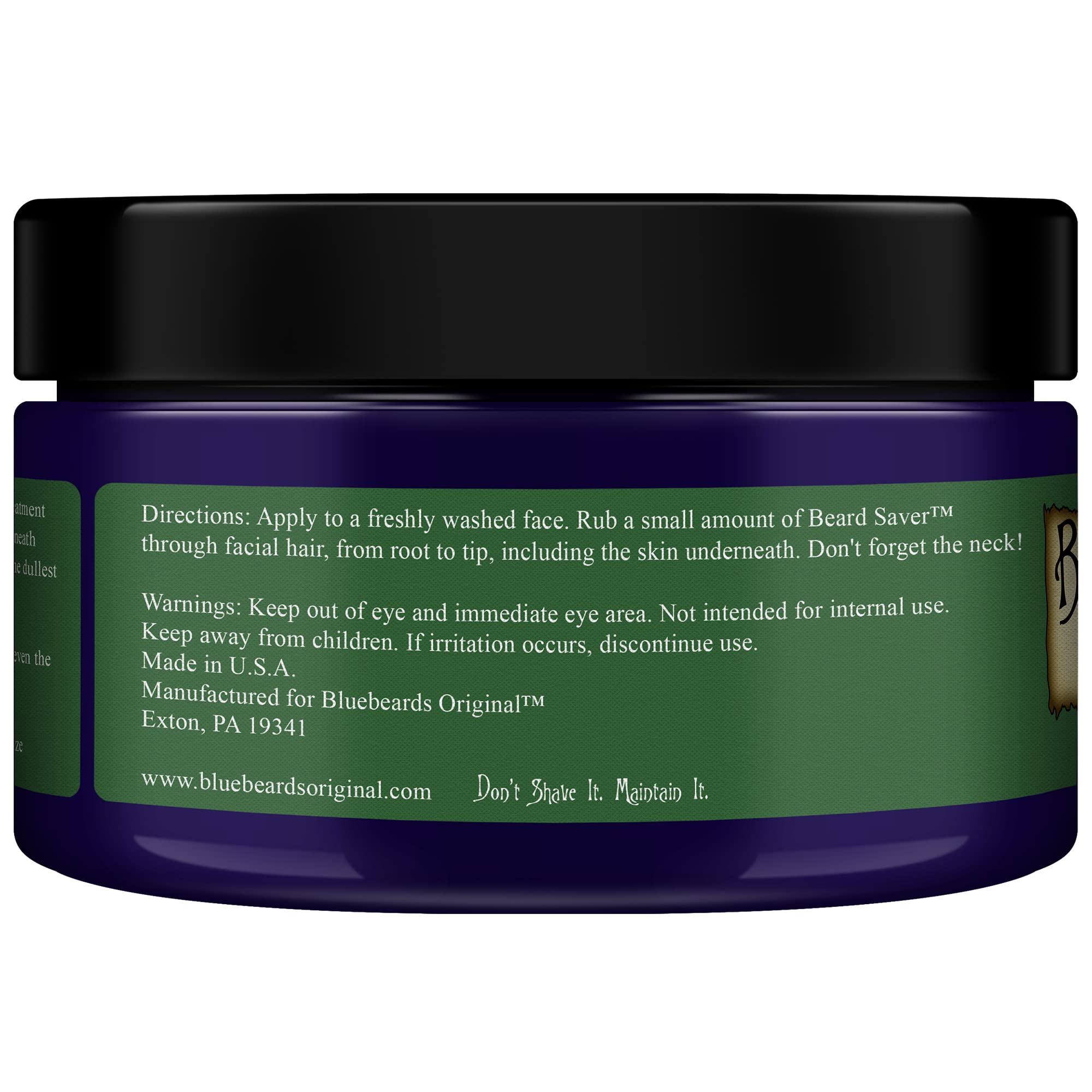Bluebeards Original Unscented Beard Saver, 4 oz. - Leave-In Conditioner for Men, with Aloe & Shea Butter - Softens & Moisturizes Your Beard & Skin