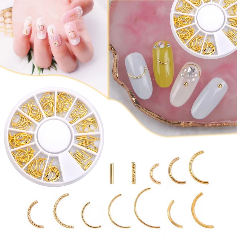 YECIRALA 6 Box Gold And Silver Ocean Nail Charms Nail Art Studs Beach Starfish Sea Seashell Stars Moons Nail Charms Decals Gold Metal 3d Nail Gems Jewelry For Manicure DIY Nail Embellishments
