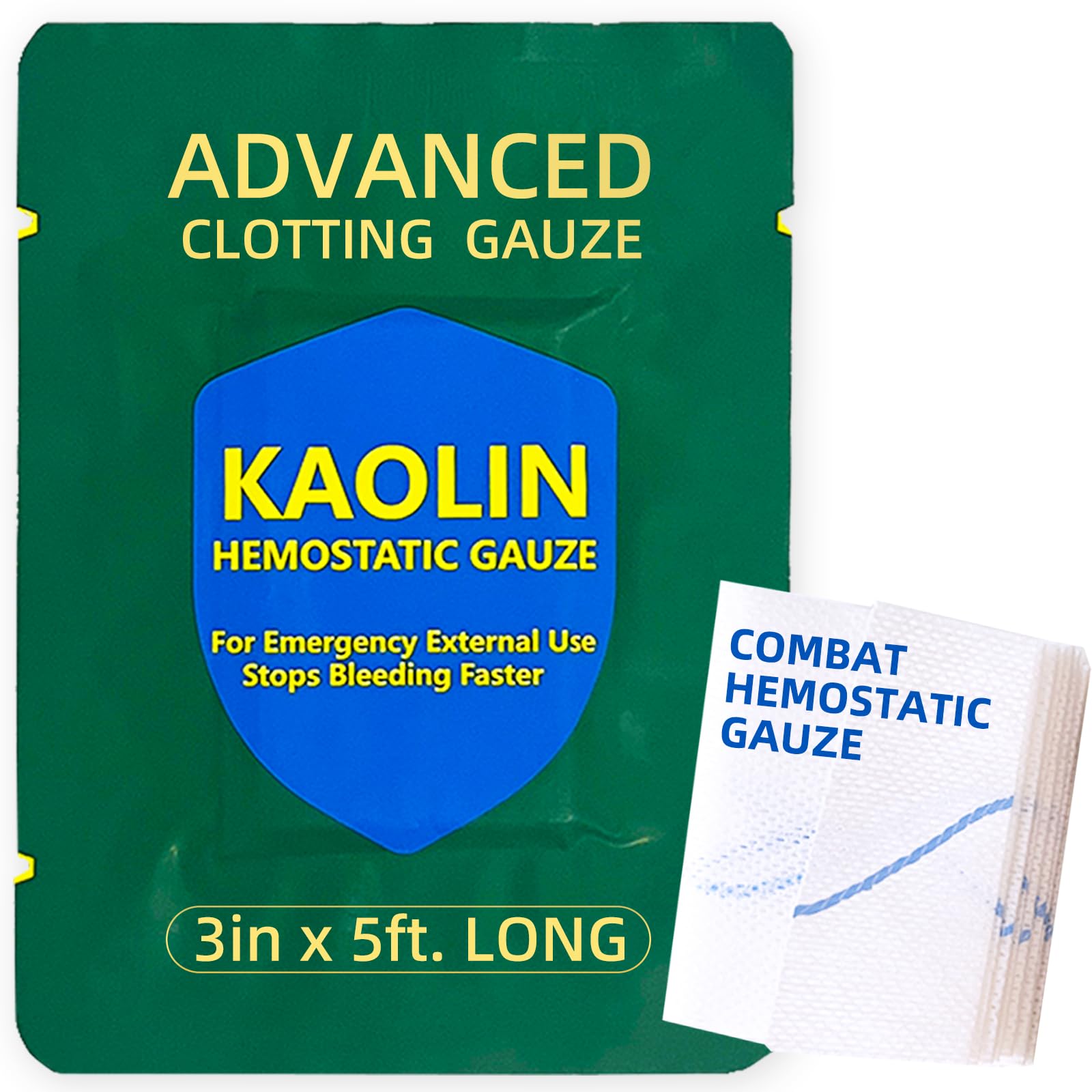 Quick Clot Kaolin Hemostatic Gauze – First Aid Supplies for Fast Bleed Stop