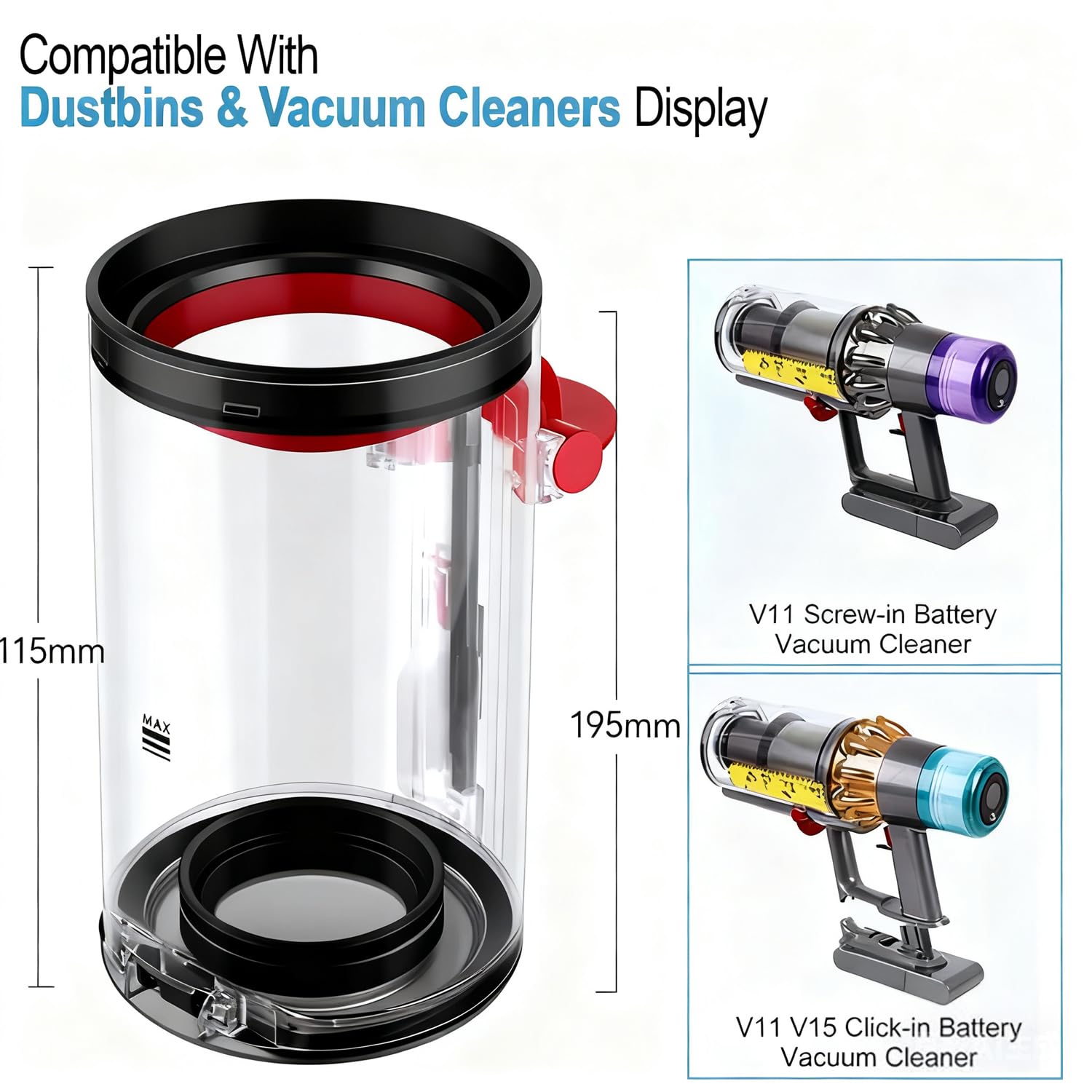 V11 Dust Bin Top Fixed Sealing Ring Compatible with Dyson V11 V15 SV14 SV15 SV22 Vacuum Cleaner Dust Bucket/Dirt Cup Replacement Parts, Vacuum Cleaner Repair Accessories
