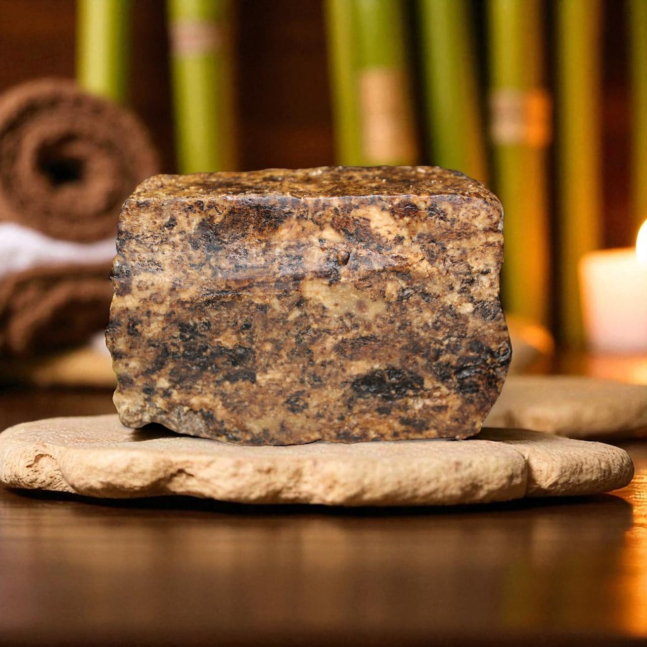 Traditional African Black Soap, Raw Organic Natural Soap Bar, 1 Pound, Handmade in Ghana with Palm Kernel Oil, Cocoa Pod Ash for Face, Body, Hair Care