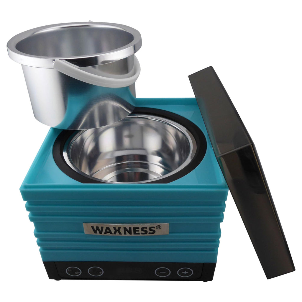 Waxness W-CUBE Digital Professional Wax Heater – Teal, 1 lb Capacity, Digital Temperature Control with Memory, 100W, for Professional Use