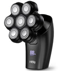 HiBig Head Shavers for Bald Men - 7D Arc Magnetic Detachable Electric Razor, Waterproof Wet Dry 5-in-1 Electric Shaving & Grooming Kit, LED Display Rechargeable Head & Body Hair Shaver, Dark Black
