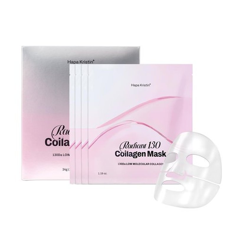 HAPA KRISTIN Collagen Mask, Overnight Hydrating Korean Face Mask, Glass Skin Glow+Firming with Peptides+Bakuchiol, Low Irritation, 4ea
