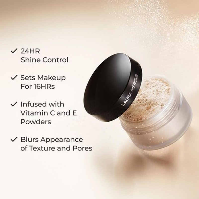 Laura Mercier Translucent Loose Setting Powder - 24HR Shine Control, Soft Matte Finish, 4 Shades for All Skin Tones