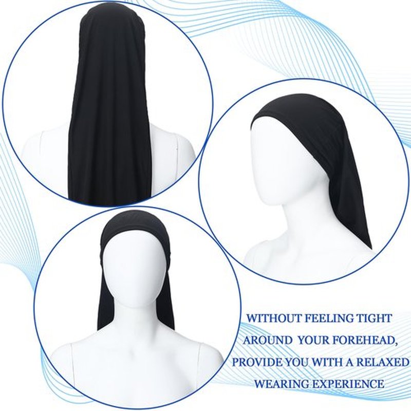 Twistover 2 Pcs Jumbo Dreadlock Cap Hair Dreads Head Wrap Loc Wraps for Dreads Hair Accessories for Men Women Sleeping(Black,Black,50 Inches)