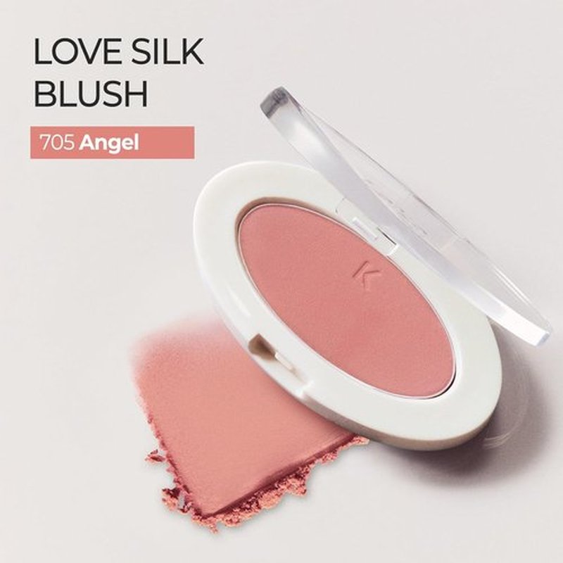 Laka Love Silk Blush - Radiant, Buildable Color for a Natural Glow | Long-Lasting Moisturizing Formula (#705 Angel)