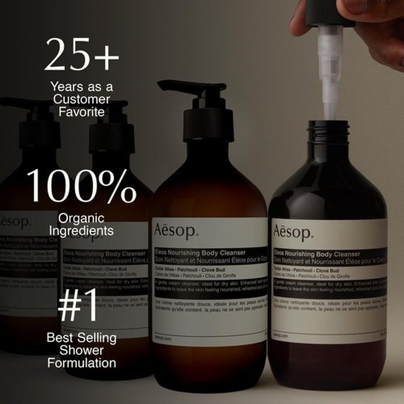 Aesop Eleos Nourishing Body Cleanser | Moisturizing Body Wash for Dry, Dehydrated Skin | Made with Shea Butter & Lavender Oil | 500 mL / 16.9 oz