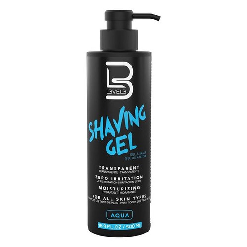 L3 Shaving Gel - Non-Irritating Straight Razor Shave Gel - Refreshing Scent - 6 oz (Aqua)