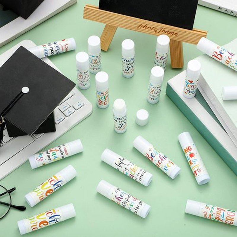 Dunzy 50 Pcs End of Year Teacher Gifts Lip Balm Bulk Teachers Appreciation Gifts Back to School Graduation Party Thank You Lipstick End of Year Classroom Gifts for Students Basket Stuffer