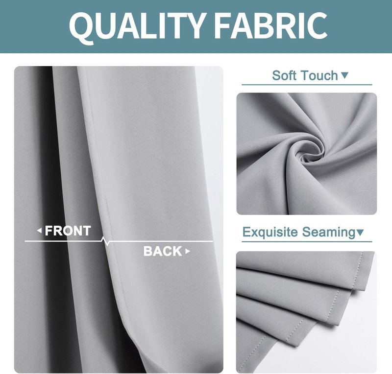ChrisDowa Blackout Curtains - Extra Wide Thermal Insulated Room Darkening Panels | Light Grey, 70 x 84 Inch