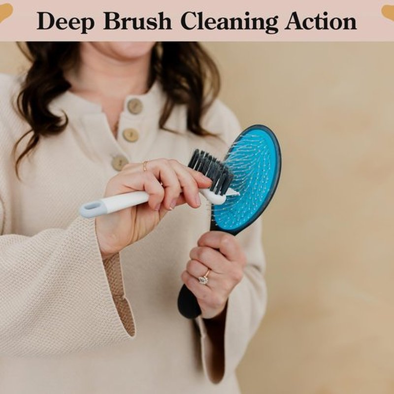 BlairCo 2-in-1 Hair Brush & Comb Cleaner Tool with Pick – Hairbrush Cleaning Tool for Removing Hair, Lint & Buildup – Easy Round Brush Disassembly – Brush Cleaner for Salon & Home Use