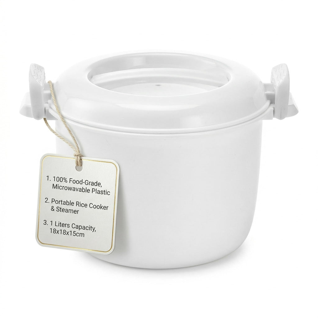 Angoily Microwave Rice Cooker: Portable Microwave Rice Steamer for Vegetable, Microwavable Pasta Cookware, Kitchen Non- Stick Pot Bacon Cooker for Cooking Soup Stews Oatmeal Steamer Food 18x18x15cm