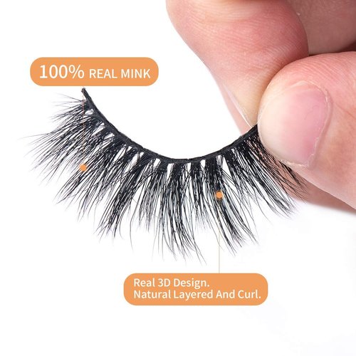 Arison Faux Mink Lashes Natural Look Fluffy Fake False Eyelashes 3d Wispy Lashes Long Lashes Bulk for Women (D006)