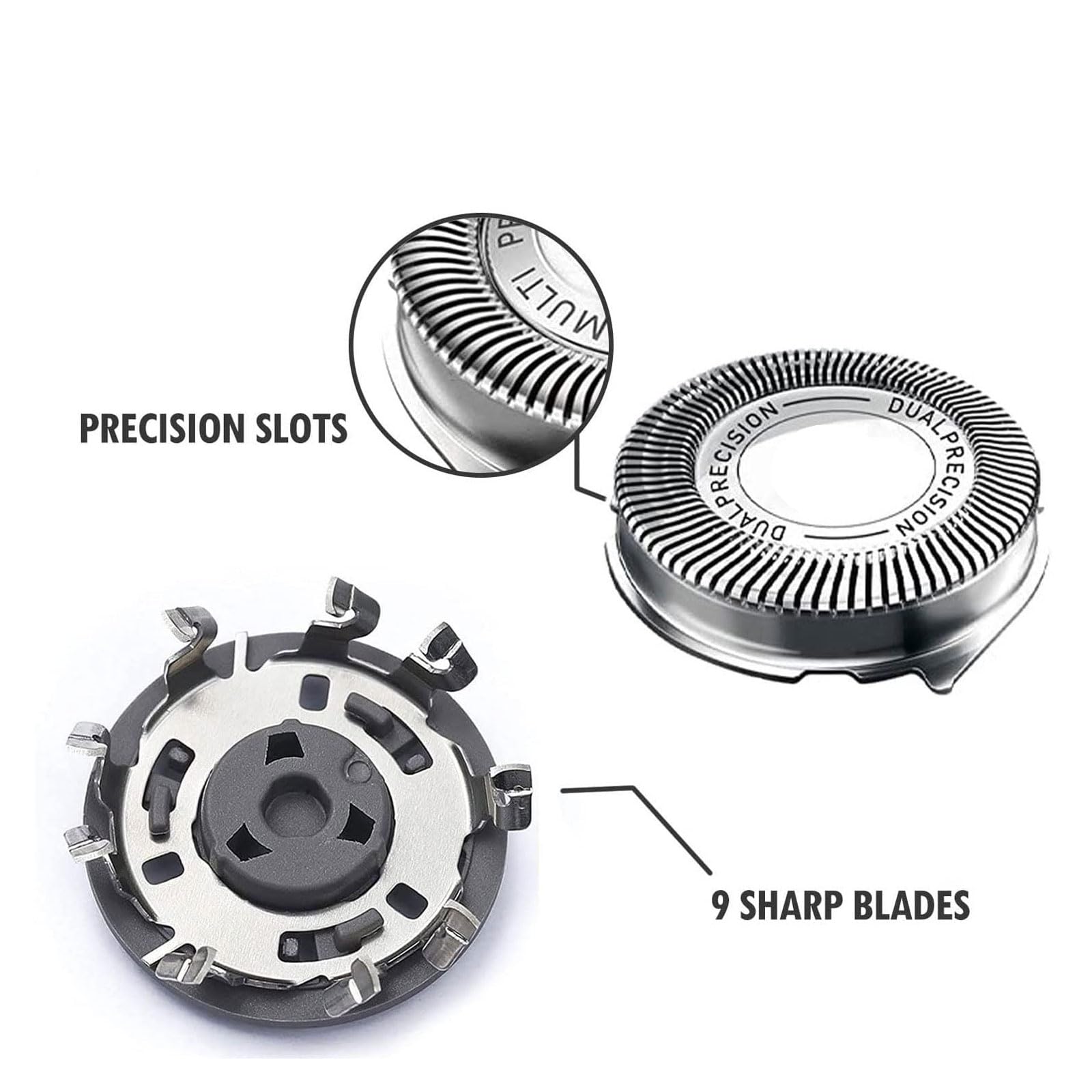 Gleway HQ8 Replacement Heads Compatible with Philips Electric Shavers, HQ8 Replacement Razor Blades Compatible with Norelco Aquatec HQ8 Series Shaving Head Upgraded for PT730 AT880 AT811, 6-Pack