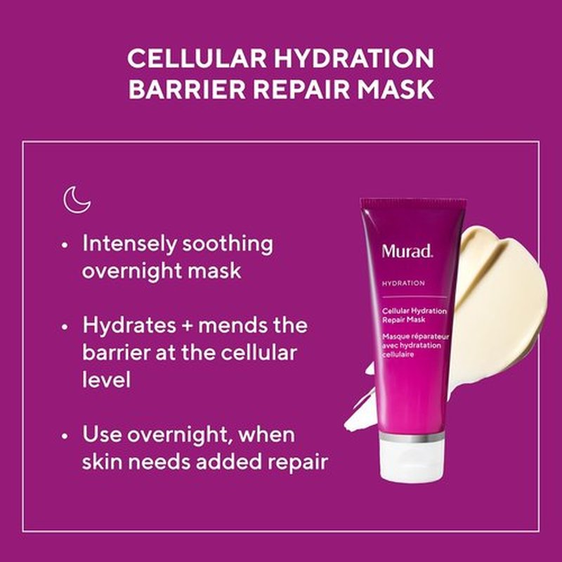 Murad Cellular Hydration Barrier Repair Mask - Hydrating Formula with Bilberry Omegas & Hibiscus Extract - 2.7 Fl Oz